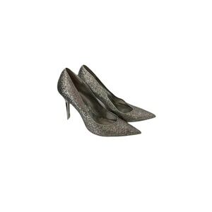 Women's Guess Silver Glitter Pointed Toe Stiletto Heels Size 10 M